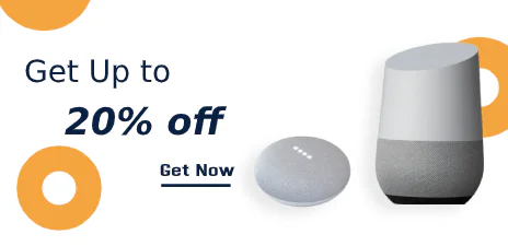 Smart speakers with a promotion offering up to 20% off