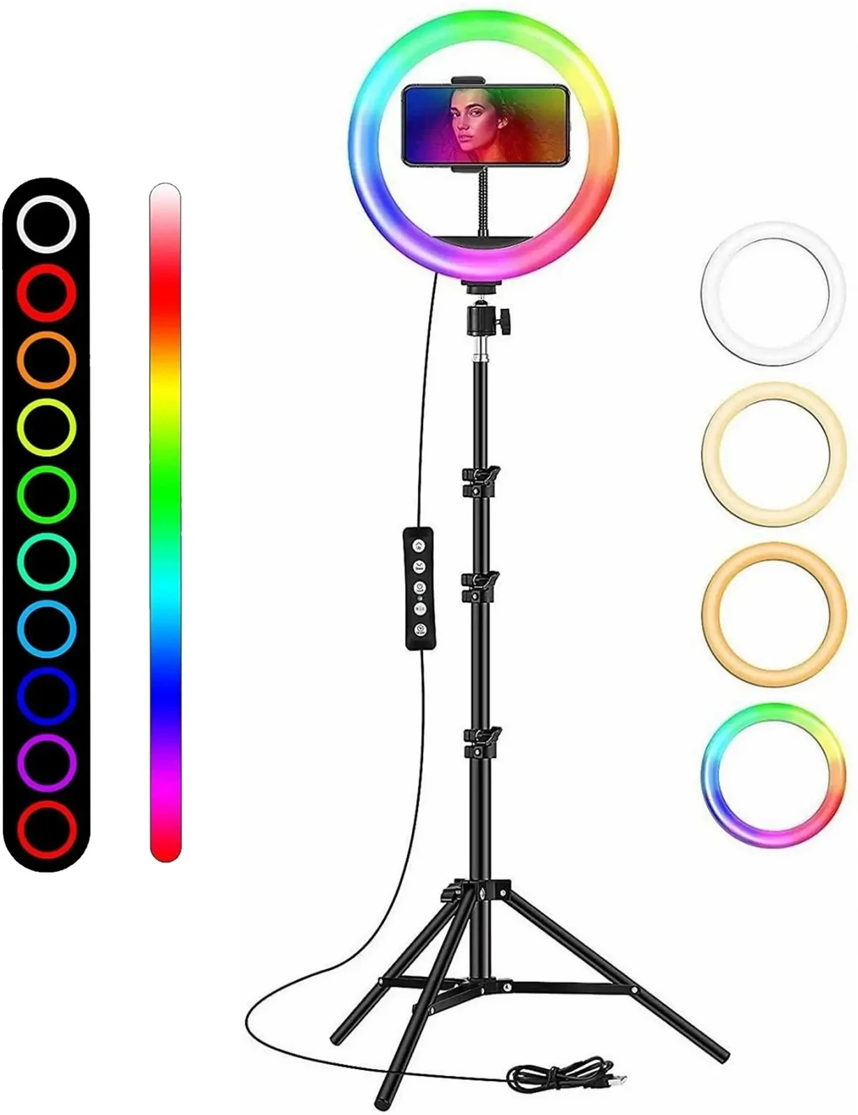 10 inch RGB LED Ring Light with 16 Colour Modes Adjustable Dimmable Lighting - Image 4
