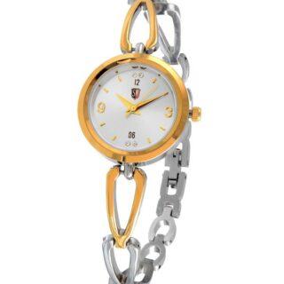 WAT010 -  LADIES STONE EMBEDDED TWO TONE GOLD WATCH