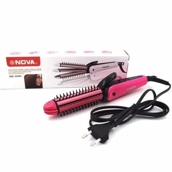 Nova Hair Straightener, Hair Curler & Hair Crimper NHC8890 3 IN 1 Professional Hair Straightener Crimper Roller For Women H01