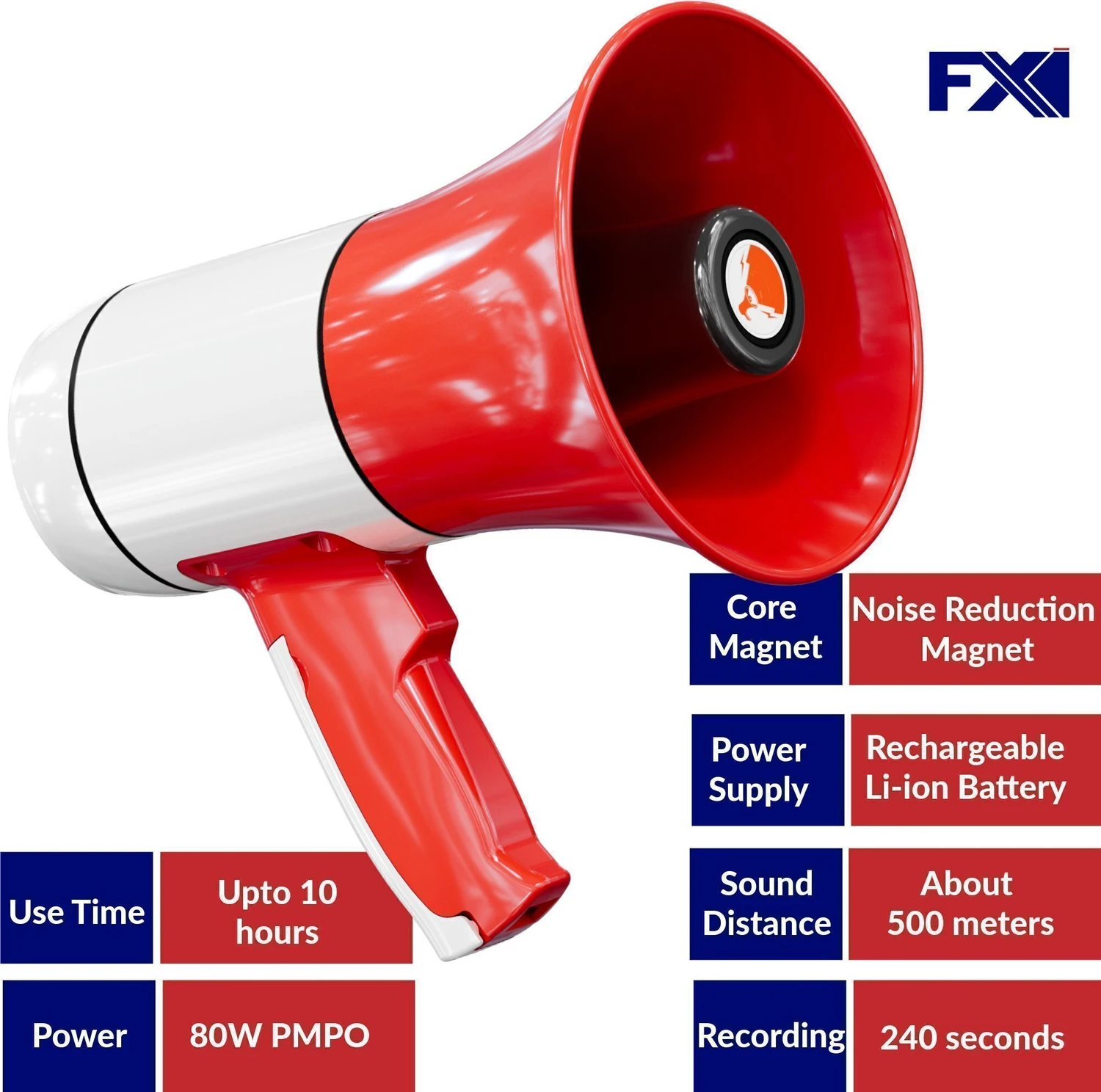75 Watts Handheld Dynamic Megaphone Outdoor, Indoor PA System Talk/Record/Play/Music/Siren - Image 4