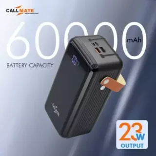 Callmate 60000 mAh 23 W Power Bank  (Black, Lithium Polymer, Quick Charge 3.0, Power Delivery 3.0, Fast Charging for Mobile)