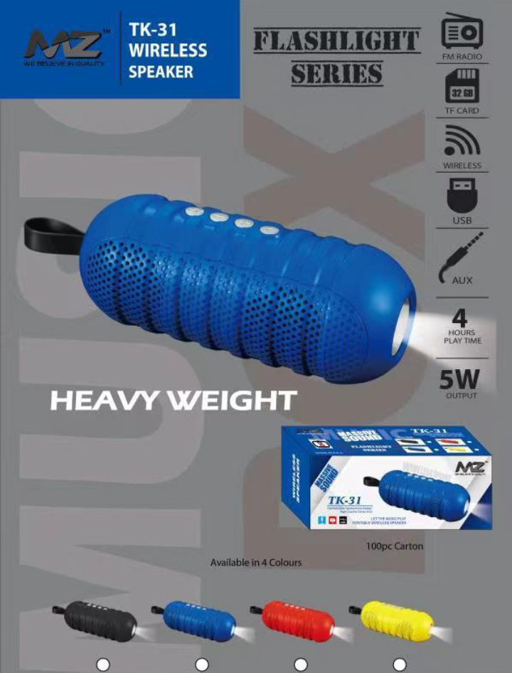 TK-31 Portable Music Speaker With Torch 4 TK-31 Portable Music Speaker With Torch - Image 4