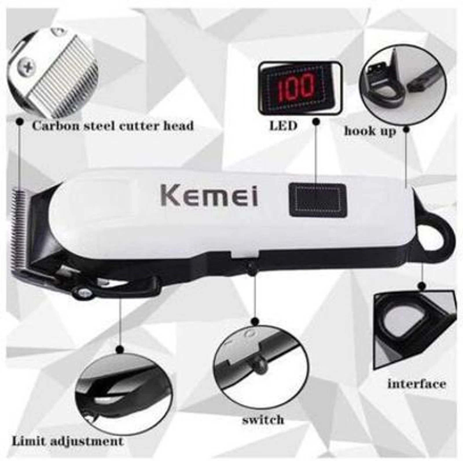 Kemei Professional Hair Trimmer 240 min Runtime 4 Length Settings - Image 5