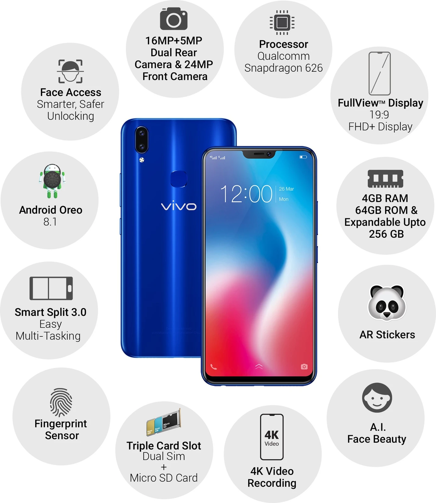 Vivo V9 Stylish - Design with AI Camera - Image 4