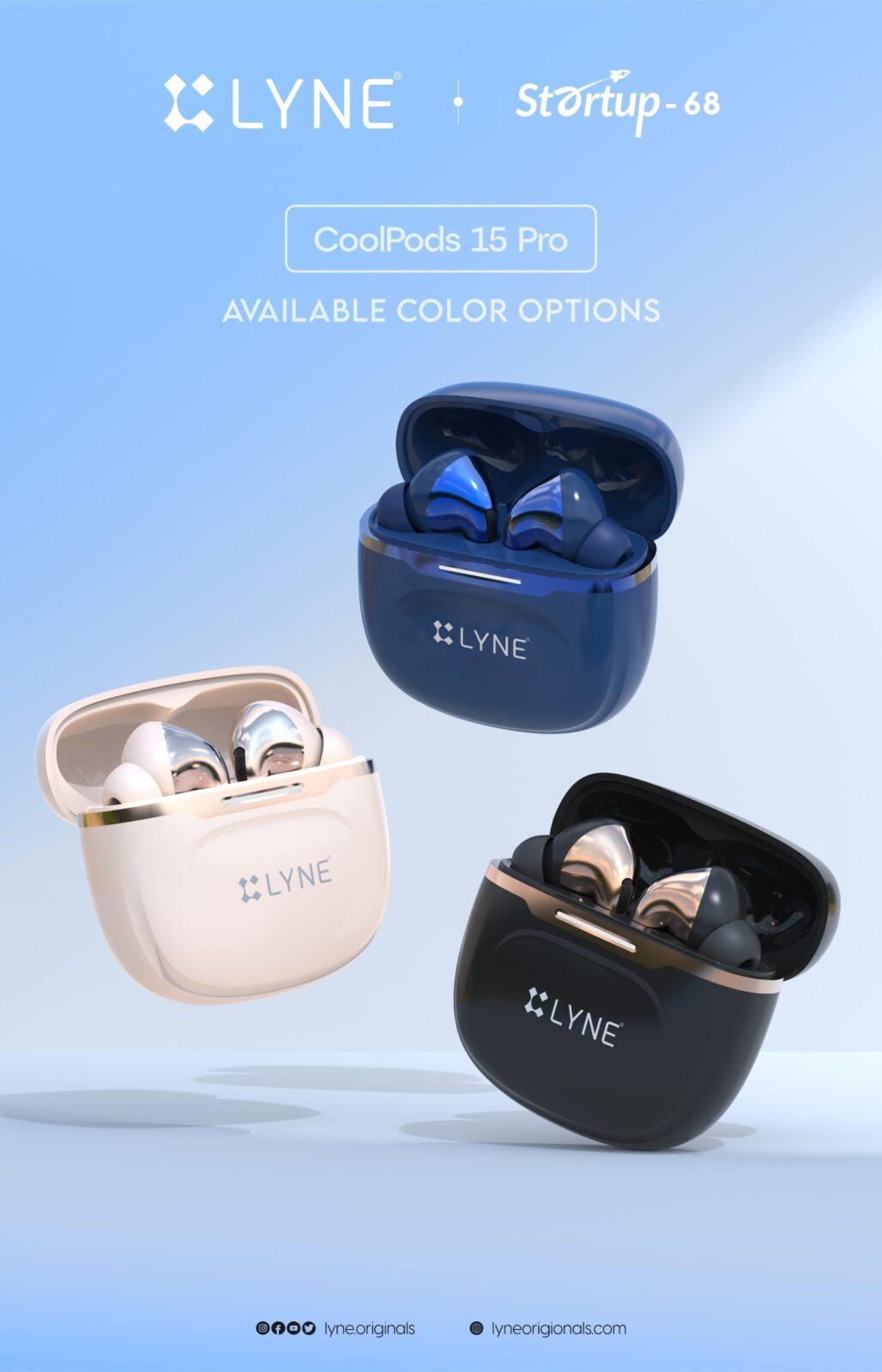 lyne coolpods 15 pro – wireless earbuds with enc, quad mic & 60h playtime
